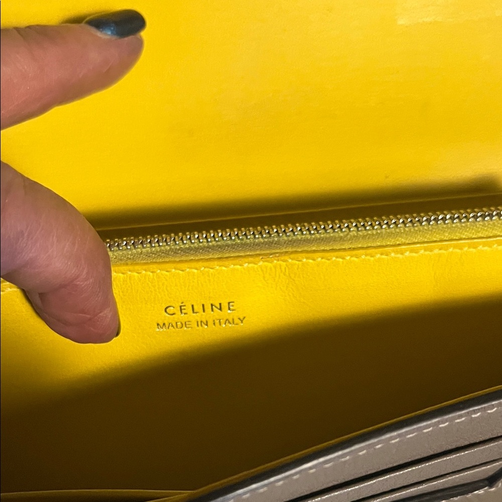 Luxury Celine Long Taupe Leather Wallet - Picture 4 of 16